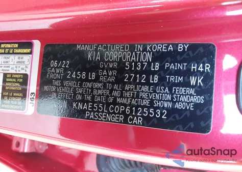 2023 Kia Stinger Gt2 z USA, uszkodzony, nr VIN KNAE55LC0P6125532